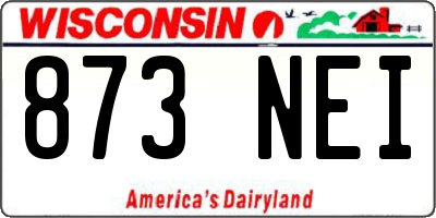 WI license plate 873NEI