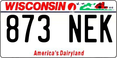 WI license plate 873NEK