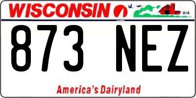 WI license plate 873NEZ