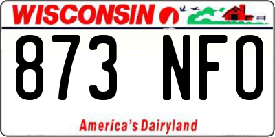 WI license plate 873NFO