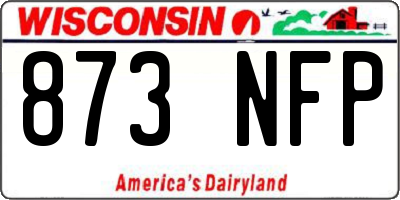 WI license plate 873NFP