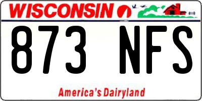 WI license plate 873NFS