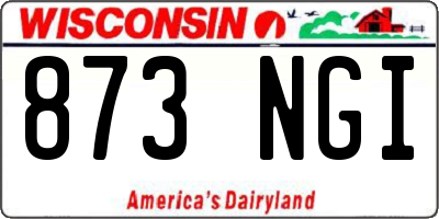 WI license plate 873NGI