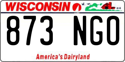 WI license plate 873NGO