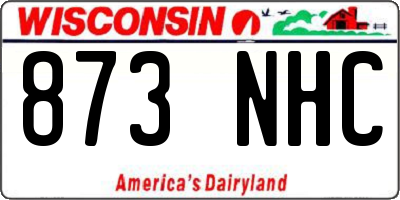 WI license plate 873NHC