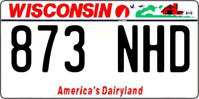WI license plate 873NHD