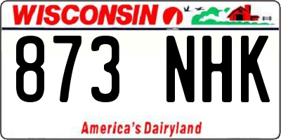 WI license plate 873NHK
