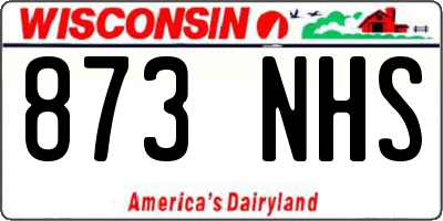 WI license plate 873NHS