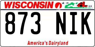 WI license plate 873NIK