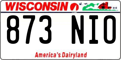 WI license plate 873NIO