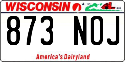 WI license plate 873NOJ