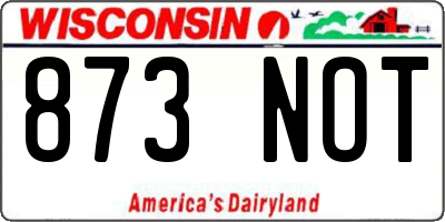 WI license plate 873NOT