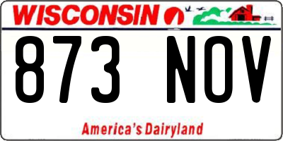 WI license plate 873NOV