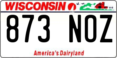 WI license plate 873NOZ