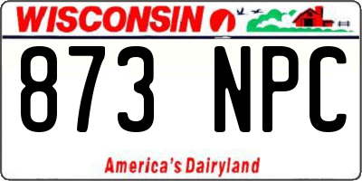WI license plate 873NPC