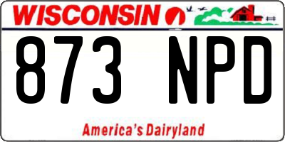 WI license plate 873NPD