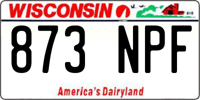 WI license plate 873NPF