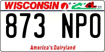 WI license plate 873NPO