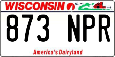 WI license plate 873NPR