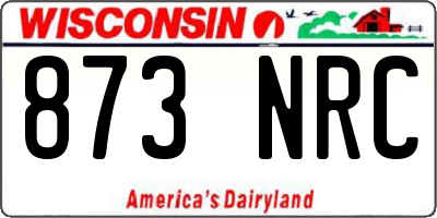 WI license plate 873NRC