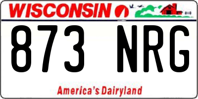 WI license plate 873NRG