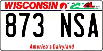 WI license plate 873NSA