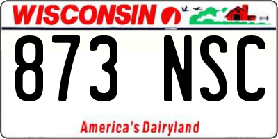 WI license plate 873NSC