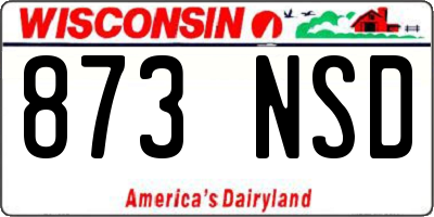 WI license plate 873NSD