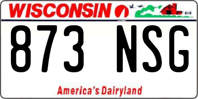 WI license plate 873NSG