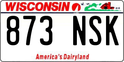 WI license plate 873NSK