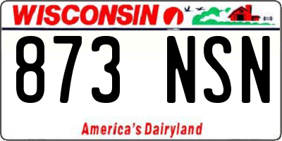 WI license plate 873NSN
