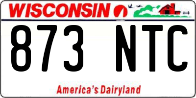 WI license plate 873NTC