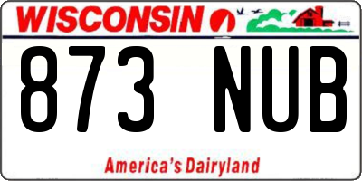 WI license plate 873NUB