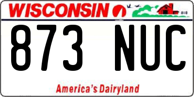 WI license plate 873NUC