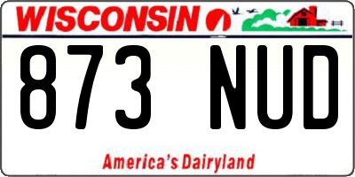 WI license plate 873NUD
