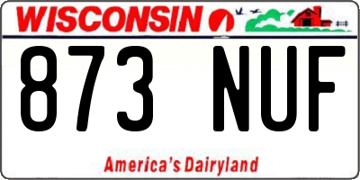 WI license plate 873NUF