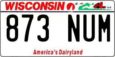 WI license plate 873NUM