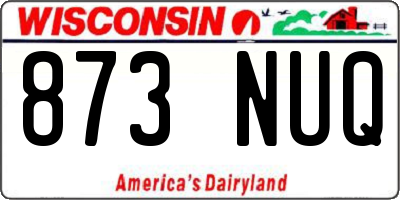WI license plate 873NUQ