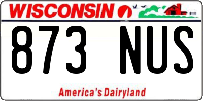 WI license plate 873NUS