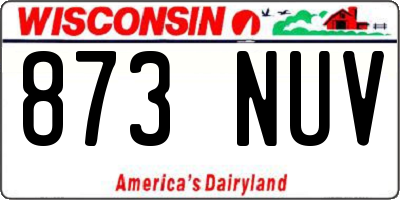 WI license plate 873NUV