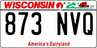 WI license plate 873NVQ