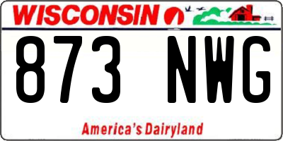 WI license plate 873NWG