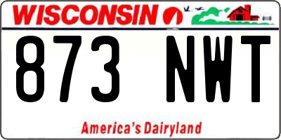 WI license plate 873NWT