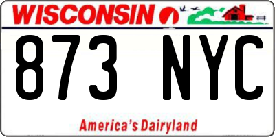 WI license plate 873NYC