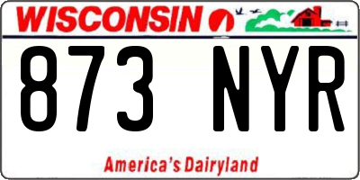WI license plate 873NYR