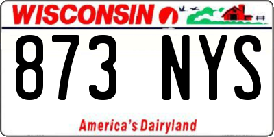 WI license plate 873NYS