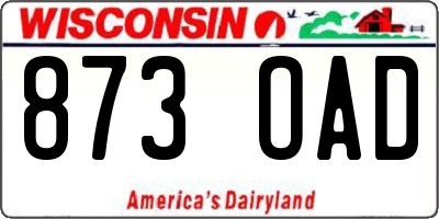 WI license plate 873OAD
