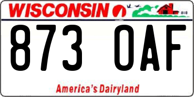 WI license plate 873OAF
