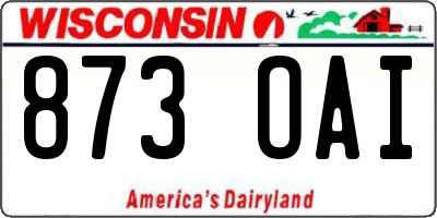 WI license plate 873OAI