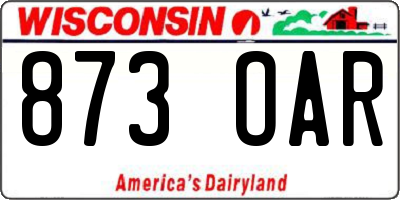 WI license plate 873OAR